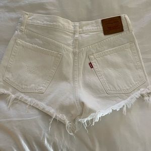 Levi’s white 501 Jean shorts